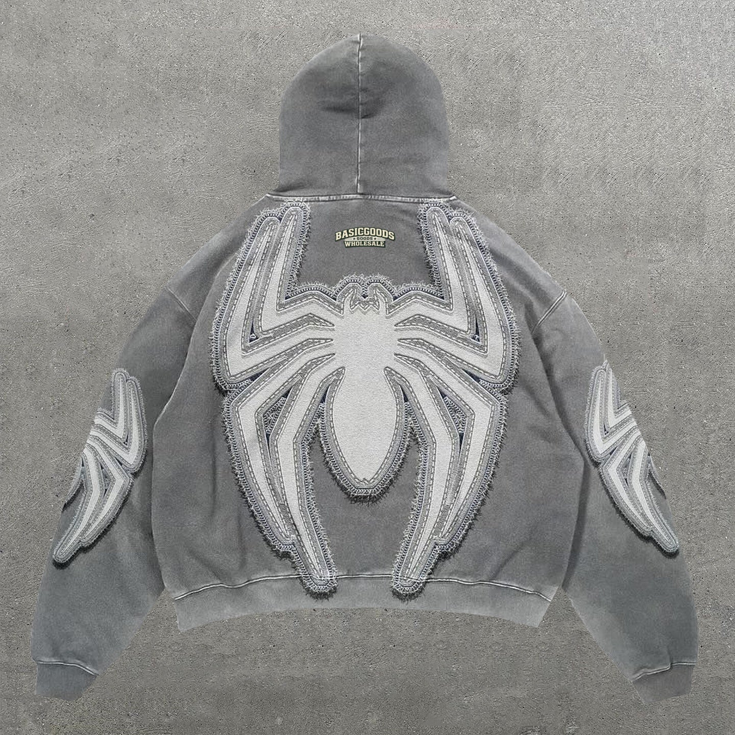 Basicgoodswholesale Personalized Spider Print Long Sleeve Hoodies