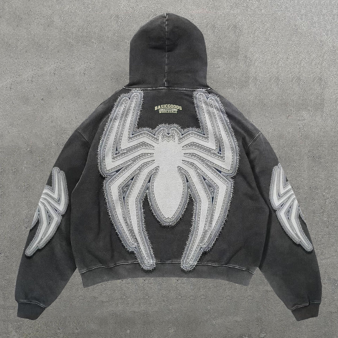 Basicgoodswholesale Personalized Spider Print Long Sleeve Hoodies