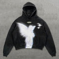 Basicgoodswholesale Angel Print Long Sleeve Hoodie