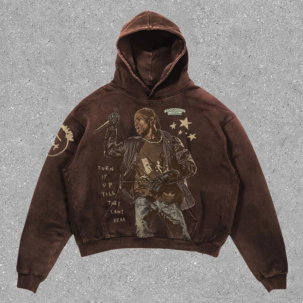 Basicgoodswholesale statement street print graphic hoodie