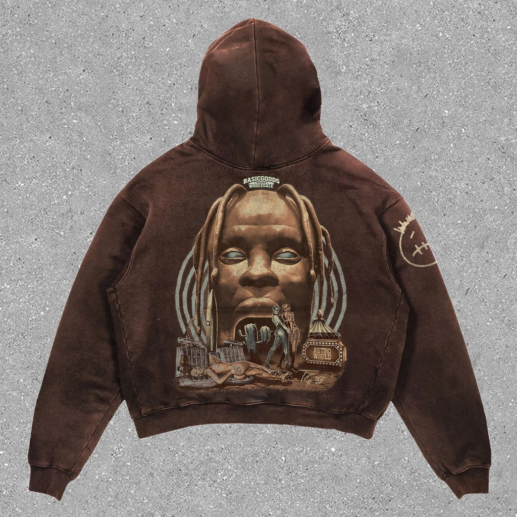 Basicgoodswholesale statement street print graphic hoodie