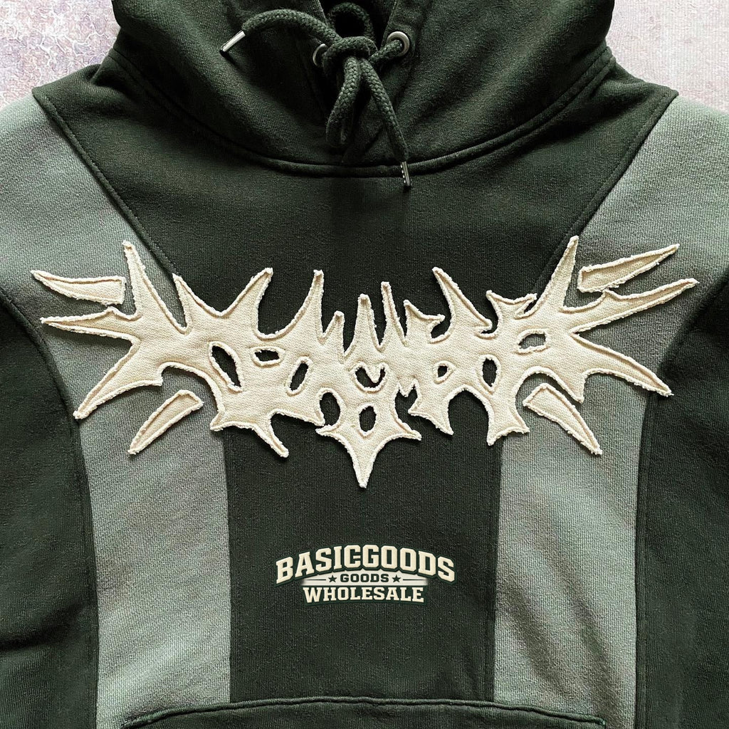 Basicgoodswholesale Casual street patchwork patchwork cotton sports hoodie